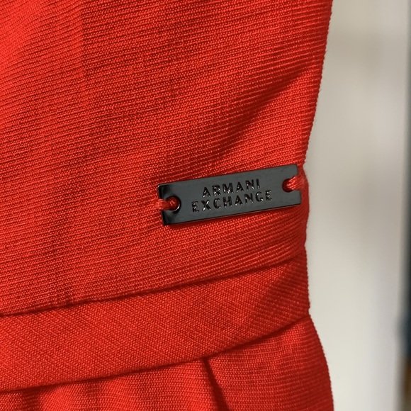 Armani Exchange cross back flare orange short sleeve dress - Picture 4 of 6